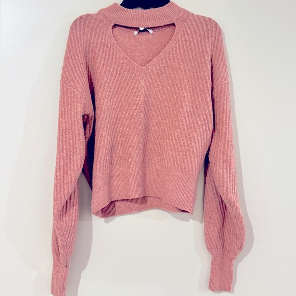 HOOKED UP BY IOT women Juniors' Mossy Choker Sweater rose XS - Picture 12 of 14